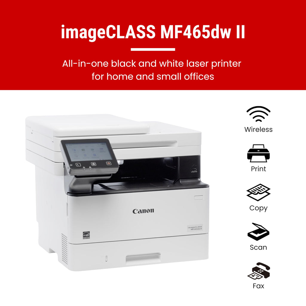 Canon imageCLASS MF465dw II - Monochrome Wireless Duplex Laser Printer with Print, Copy, Scan, Fax, Expandable Paper Capacity, 42 PPM