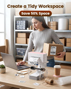 Phomemo Bluetooth Thermal Shipping Label Printer with Holder & 500pcs Label