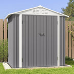 Patiowell 6x4 FT Outdoor Storage Shed, Metal Storage Sheds, Brown