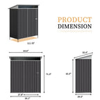 Vongrasig 5 x 3 x 6 FT Outdoor Storage Shed Clearance, Metal Garden Shed with Large Window and Lockable Door, Anti-Corrosion Waterproof Tool Shed for Backyard Patio, Lawn (Dark Gray)