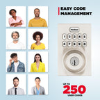 Kwikset HomeConnect 620 Z-Wave Long Range Enabled Keypad Smart Lock Convenient Keyless Entry, Customizable User Codes, Ring Alarm Compatible, Hub Required, Sold Separately Satin Nickel Contemporary