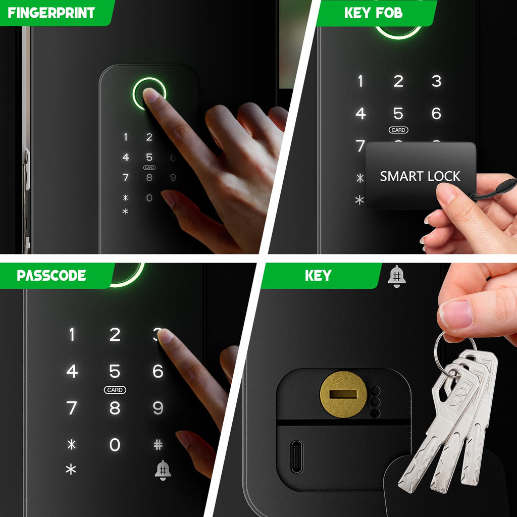 Smart Gate Lock, Electronic Gate Locks for Outdoor Fence, Smart Rim Lock