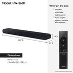 SAMSUNG S60D 5.0ch Soundbar w/Wireless Dolby Atmos Audio, All-in-One Design, Q-Symphony, SpaceFit Sound Pro, Adaptive Sound, Game Mode Pro with Alexa Built-in, HW-S60D/ZA