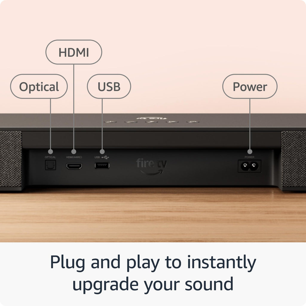 Amazon Fire TV Soundbar Plus (newest model) with built-in subwoofer, 3.1 channel, Dolby Atmos, clear dialogue