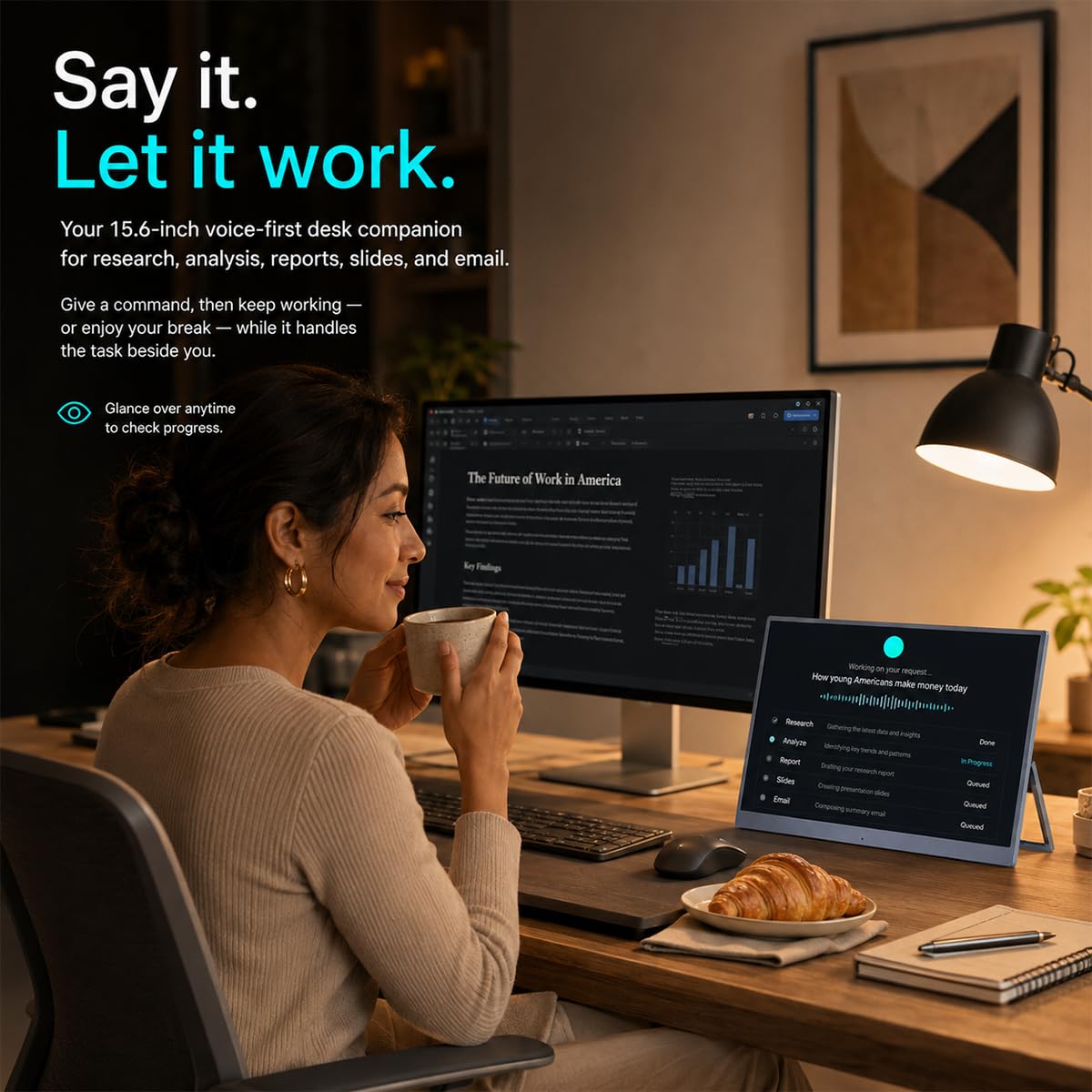 AI Companion Hub 15.6 in Voice AI Assistant for Work and Life