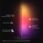 PHILIPS Hue Play Floor Lamp, RGBWWIC LED, 53 Inch, 1-Pack, Black
