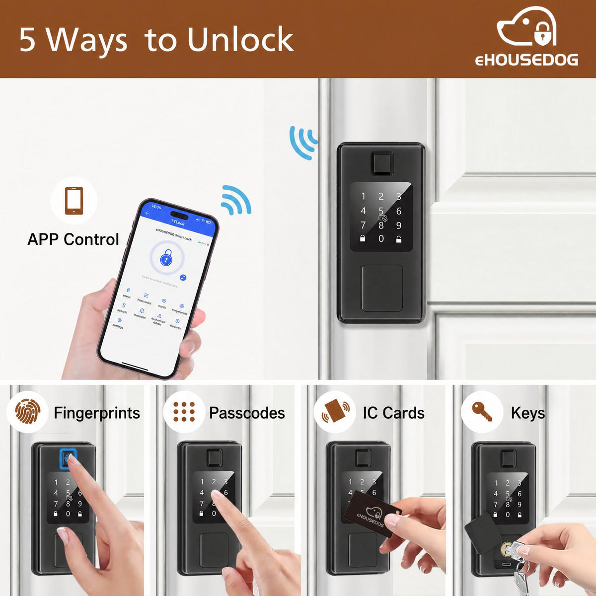 Smart Door Lock, Fingerprint Keyless Entry Deadbolt Lock with Keypad