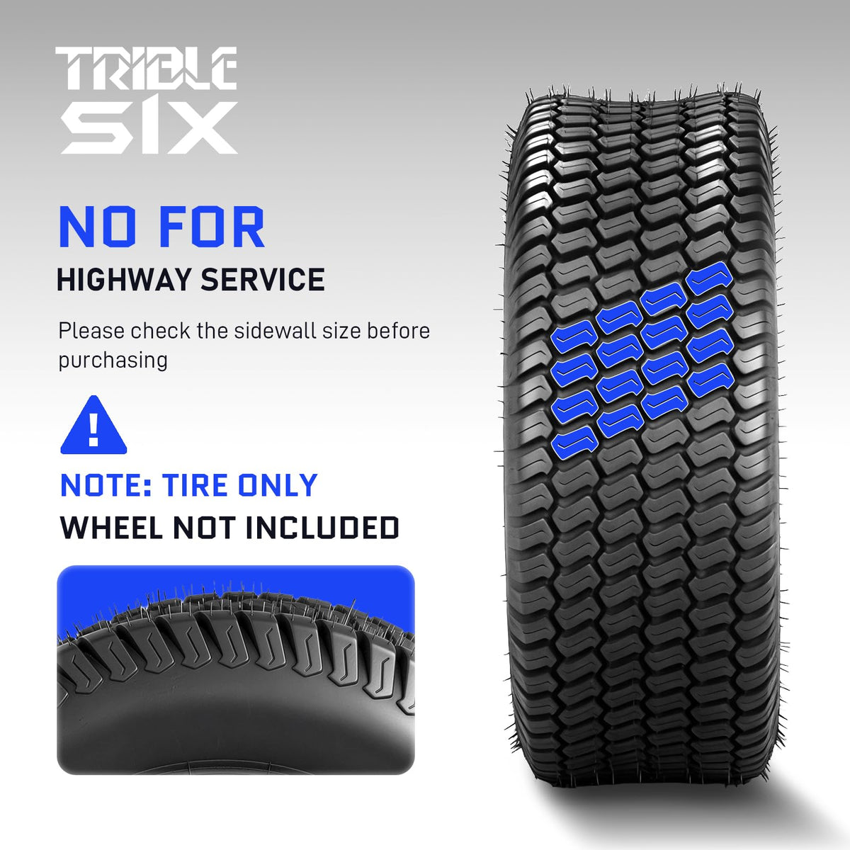 2 Pcs 23x10.50-12 Lawn Mower Tires, 6PR Turf Tubeless Tires