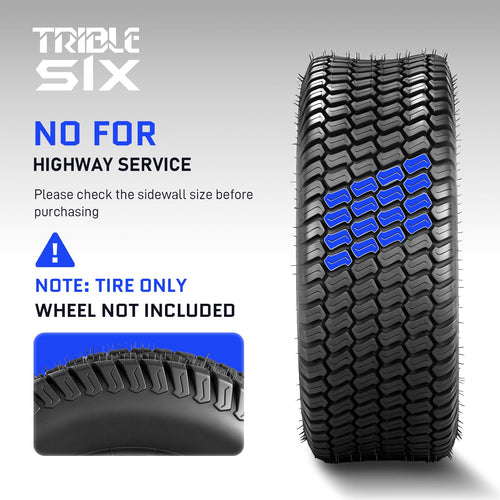 2 Pcs 23x10.50-12 Lawn Mower Tires, 6PR Turf Tubeless Tires
