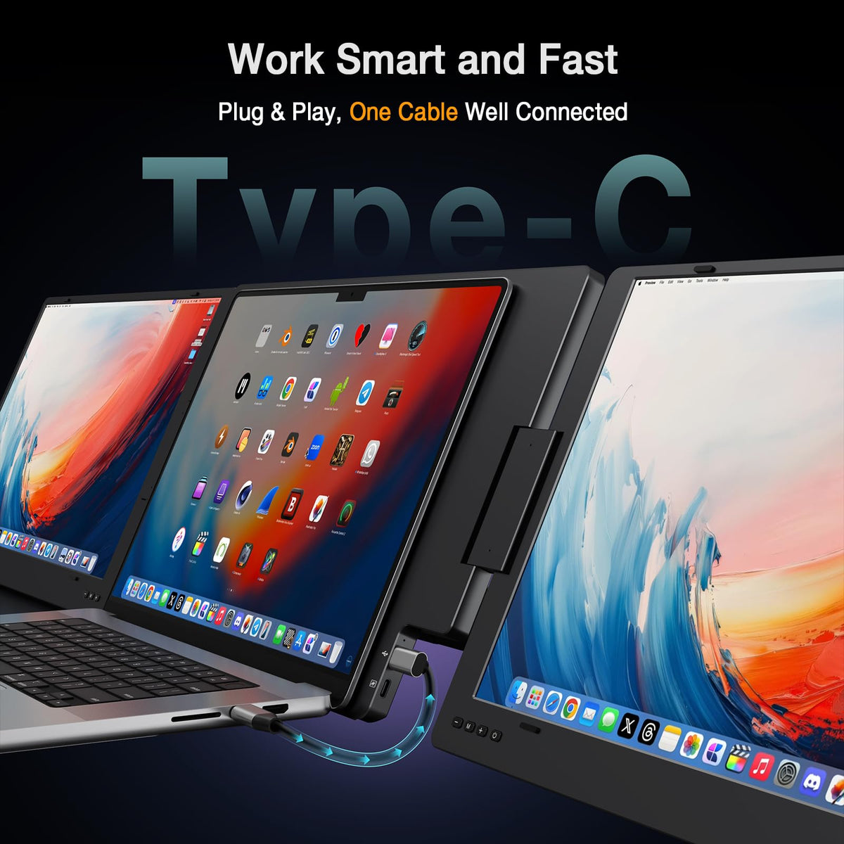 KYY 15.6" Laptop Screen Extender, 1080P FHD IPS Portable Monitor