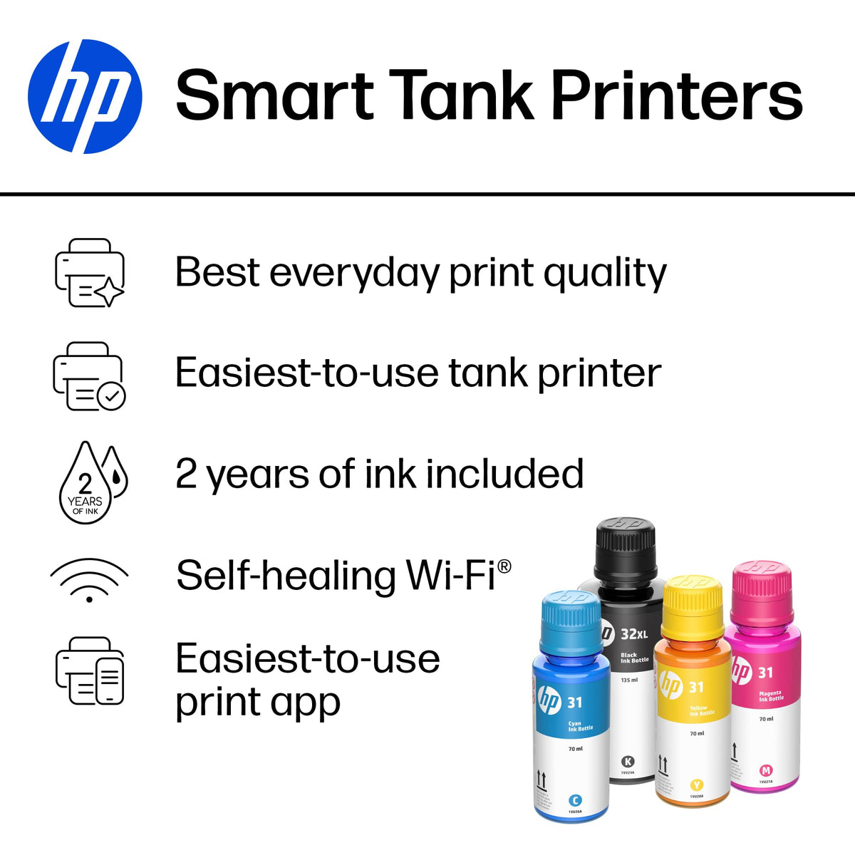 HP Smart Tank 6001 Ink Tank Printer | 2 Years of Ink Included | All-in-One