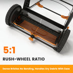 21 Inch Walk-Behind Lawn Sweeper, Push Yard Sweeper with 3.5 Bushel Collection Bag, Manual Leaf & Grass Collector for Lawn, Yard and Garden