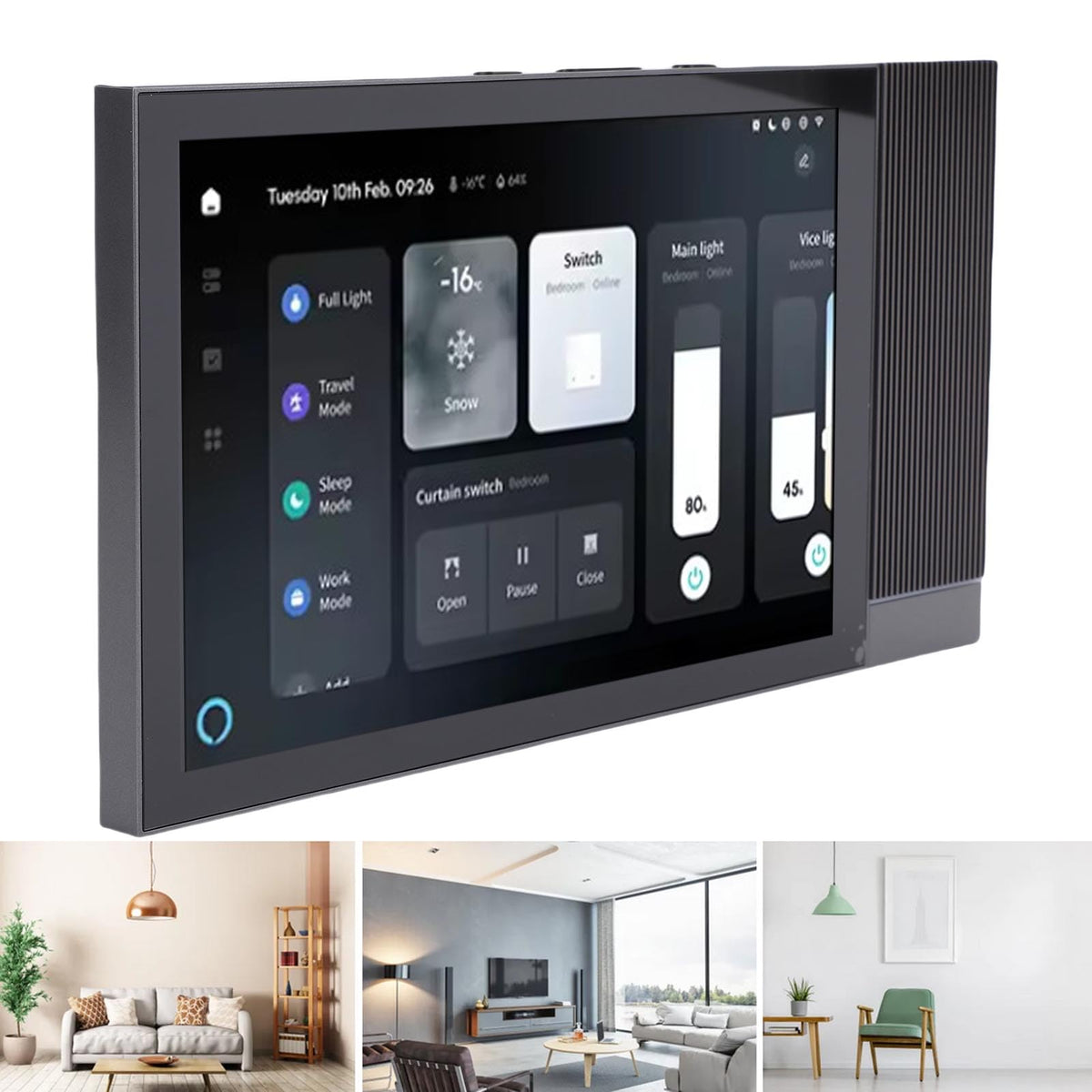 2025 Upgraded Smart Home Control Panel, 8 Inch Wall Mounted 2G+16G Touch Screen with Voice & APP Control, Smart Background Music Player Touchscreen Panel