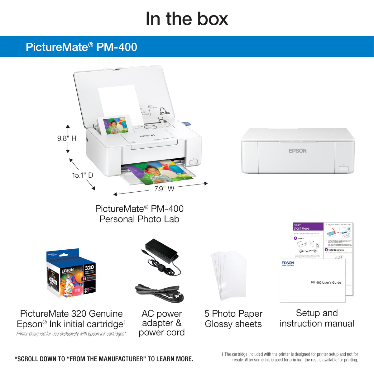 Epson PictureMate PM-400 Wireless Compact Photo Printer