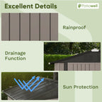 Patiowell 6x4 FT Outdoor Storage Shed, Metal Storage Sheds, Brown