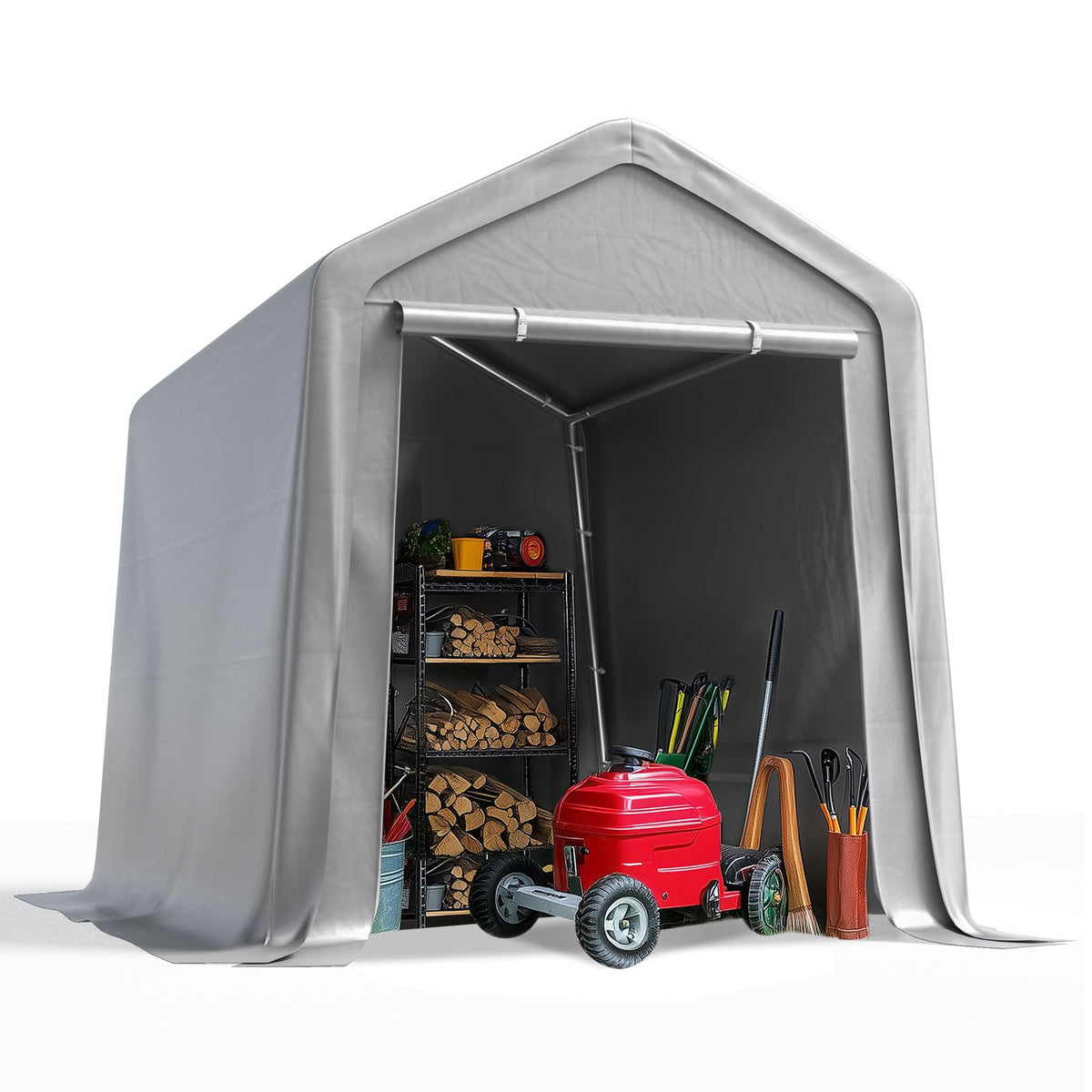 Quictent 6x8FT Small Storage Shelter Portable Shed With Roll-up Door&Vents
