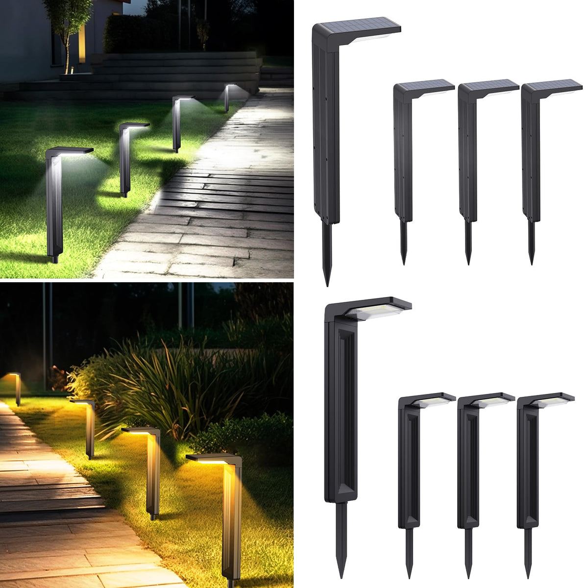 Sunvivo Bright Solar Path Lights,2 Modes(Cold White or Warm White)-8Pack