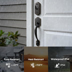 Fingerprint Smart Front Door Lock Set, Keyless Entry Door Lock with Handle, Smart Door Locks, Front Door Handle with Keypad and Deadbolt, Touchscreen, APP Control, Oil Rubbed Bronze