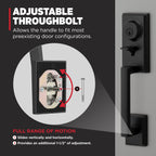 Kwikset Peralta Front Door Lock Handle and Deadbolt Set, Entry Handleset Exterior with Interior Reversible Lever, Matte Black, Pick Resistant SmartKey Rekey Deadbolt Security