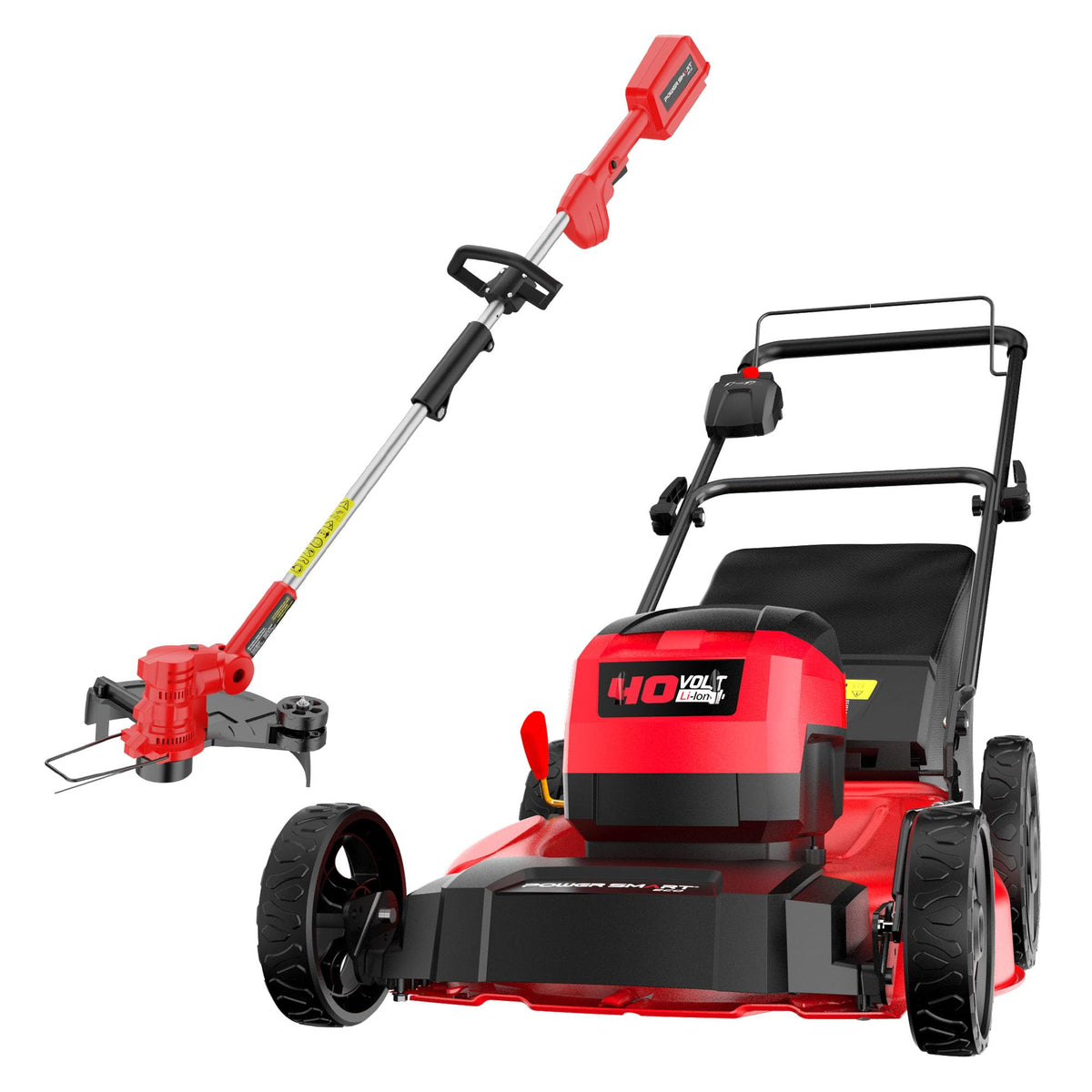 PowerSmart 40V 21" Cordless Lawn Mower + 465 CFM Leaf Blower, 3 Batteries