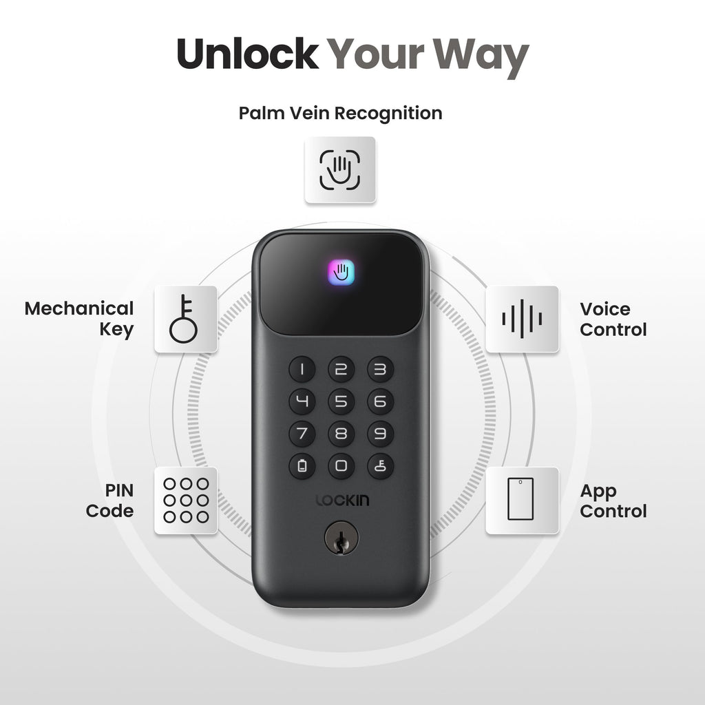 Veno Go, Palm Vein Keyless Entry Smart Lock, 7-Month Battery