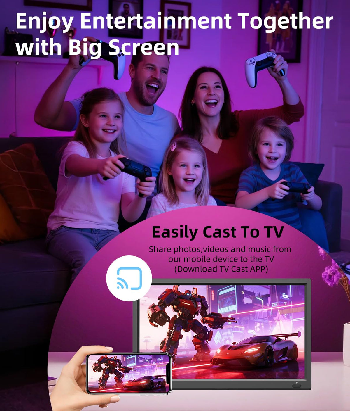 15.6 Inch Small Smart TV HD 1080P LED, Flat Screen Smart Television with ATSC Tuner/HDMI/USB/AV for Kitchen, RV, Camper, Home & Bedroom or On-The-Go Entertainment