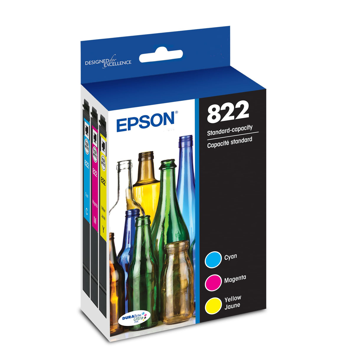 Epson 822XL Genuine High Capacity Pigment Ink Cartridge 4-Pack T822XL-XCS