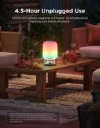 Govee Table Lamp 2 Pro x Sound by JBL, Cordless Table Lamp with Speaker