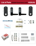 Double-Sided Mechanical Keyless Door Lock Lever Handle Matte Black
