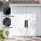 Fingerprint Double Door Handle Set with Keypad Deadbolt, Right Hand
