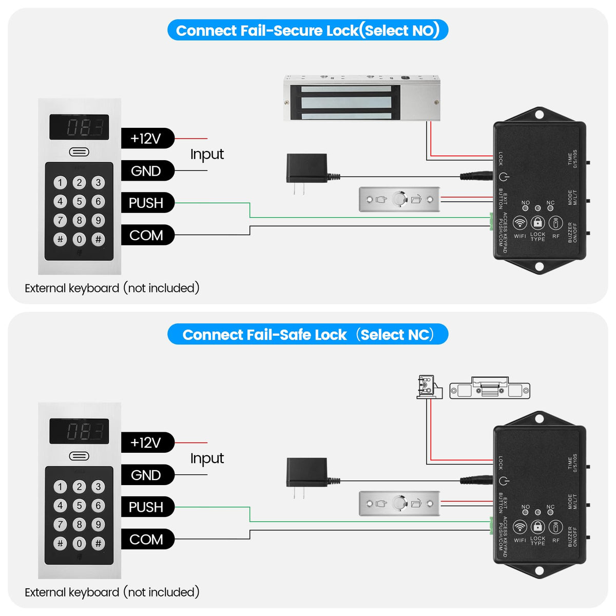 WiFi Smart Magnetic Lock for Door Kit, 1200lbs Holding Force Magnetic Door Lock System with App/Remote Control, 4 Modes, Sound Alerts, Easy Install for Home & Office