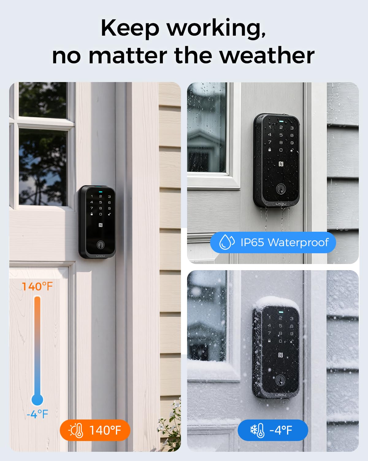 Smart Lock LNDU HK01 Fingerprint Keyless Entry Door Lock HomeKey Deadbolt