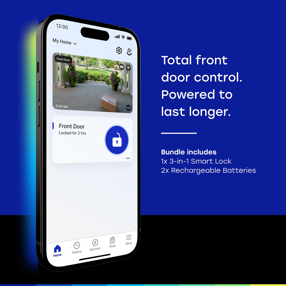 myQ Secure View™ 3-in-1 Smart Lock Deadbolt + Extra Battery, Keyless Entry Door Lock, 2K HDR Doorbell Camera, Face, Fingerprint & PIN Access, App Control, Color Night Vision & Two-Way Audio
