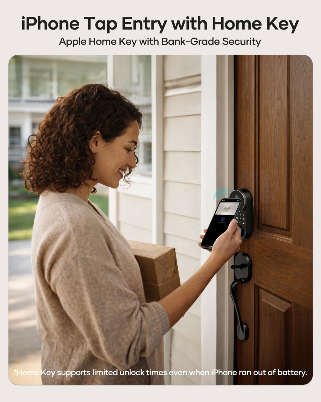 SMONET AH1 Apple Home Key Smart Lock Fingerprint WiFi Front Door Deadbolt