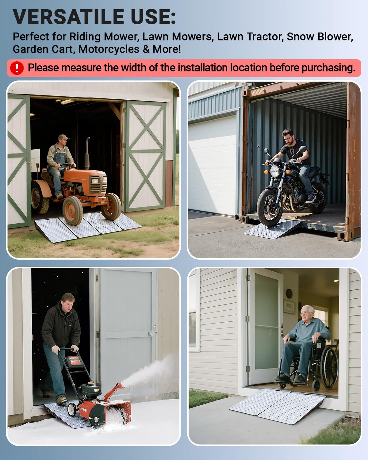 Heavy-Duty Shed Loading Ramps Kit, 29 x 24 Inch, 2PCS