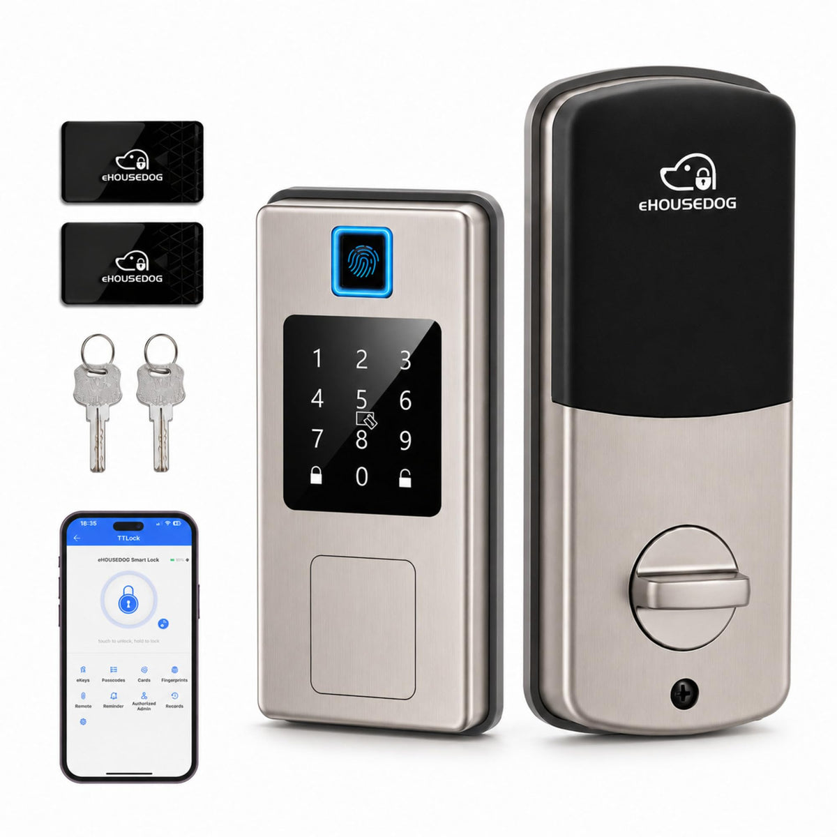 Smart Door Lock, Fingerprint Keyless Entry Deadbolt Lock with Keypad