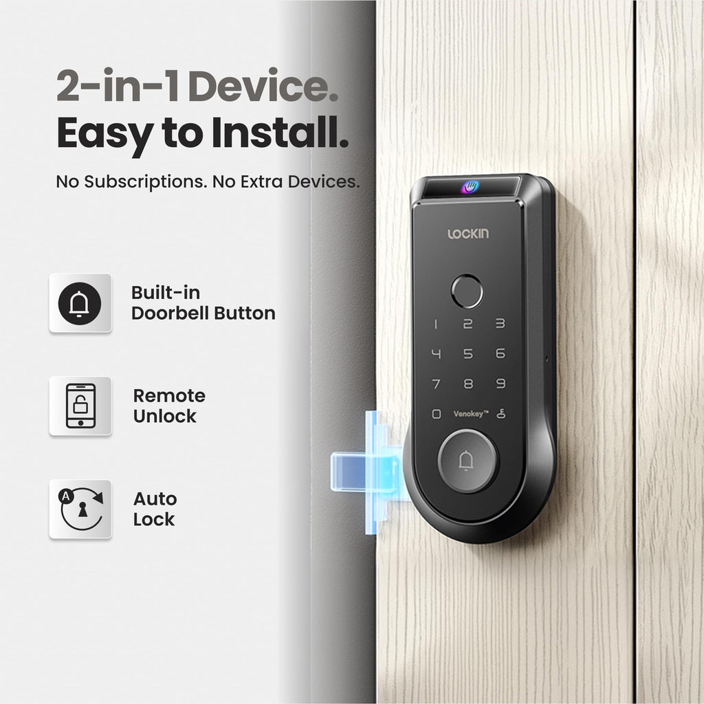 Veno Smart Lock, Palm Vein Keyless Entry, Single Battery
