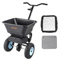VEVOR Broadcast Spreader 130 lbs Capacity Hopper Walk-Behind Push Spreader | for Lawn & Garden Care, 12 ft Spreading Width, 13" All-Terrain Tires, Adjustable Flow Control for Fertilizer Seed Ice Melt