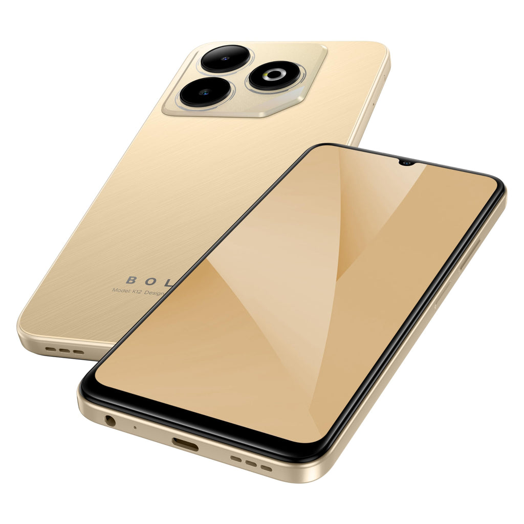 BLU Bold K12 | 2025 | Unlocked | 6.8” HD+ 120Hz Infinity Display | 50MP Main + 8MP Selfie Cameras | 128GB Internal Storage | US Version | US Warranty | Champagne Gold