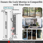 Fingerprint Slim Keypad Sliding Glass Patio Door Lock 2085 Hook Latch Tuya