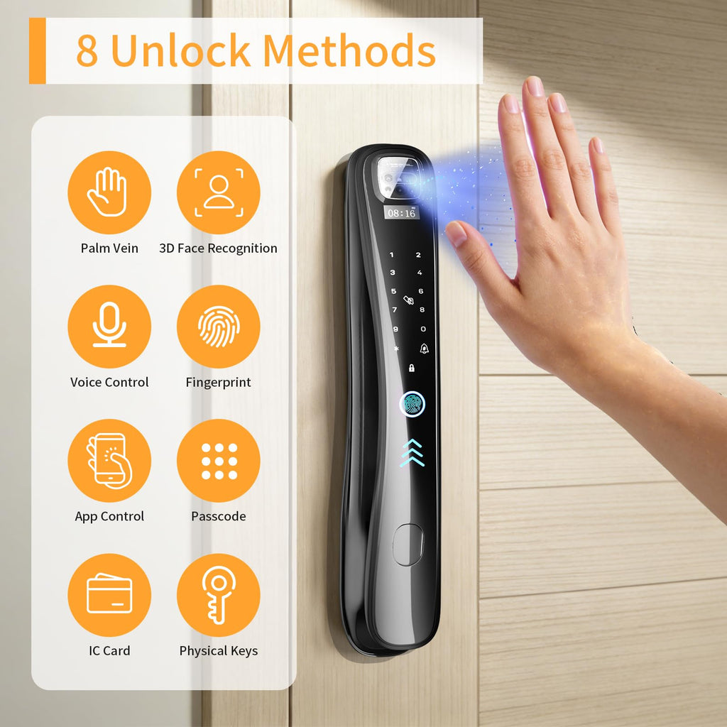 EIYSIE WiFi Smart Lock with Camera Video Doorbell, 8-in-1 Keyless Deadbolt