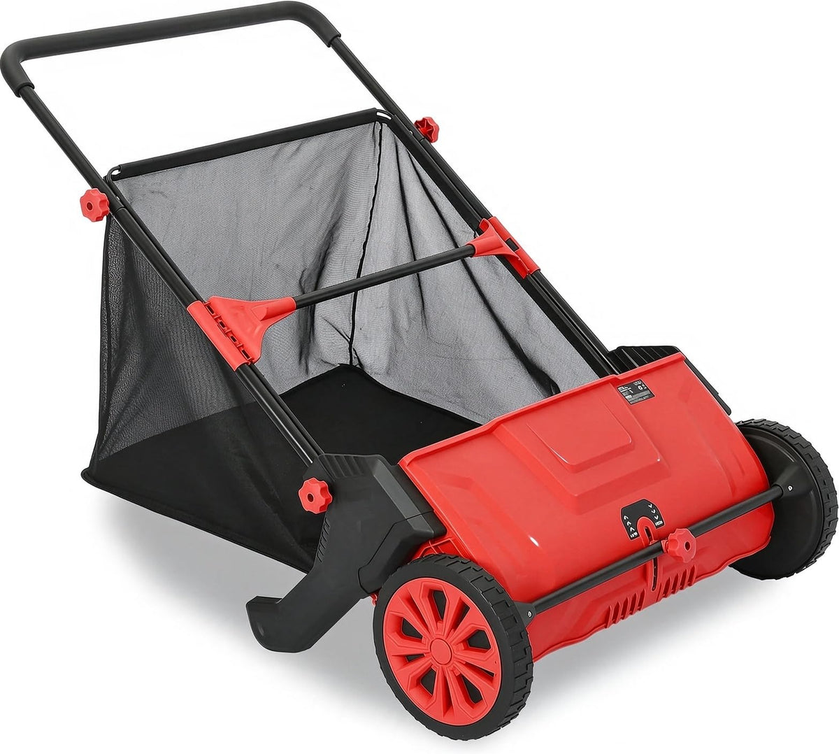 IDEALHOUSE Push Lawn Sweeper 26 Inch with Large 7 cu.ft. Hopper Bag
