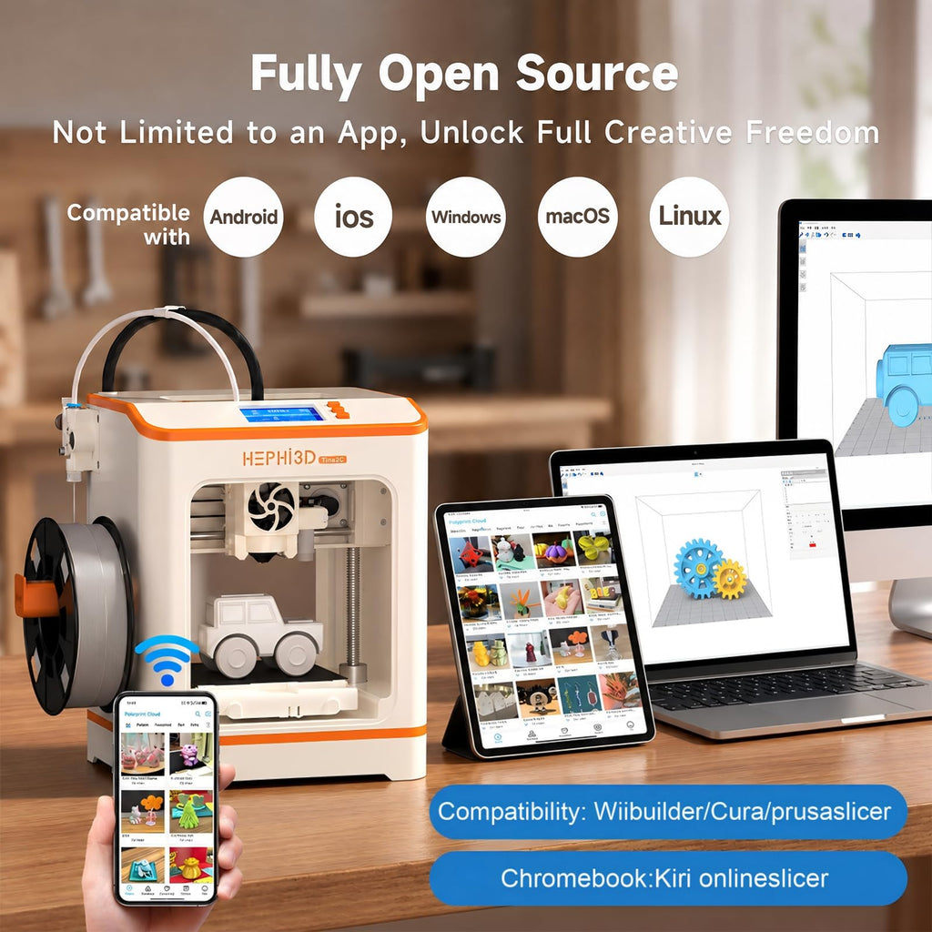 TINA2C 3D Printer Beginner Friendly, Easy-Ready to Print in 5 Mins