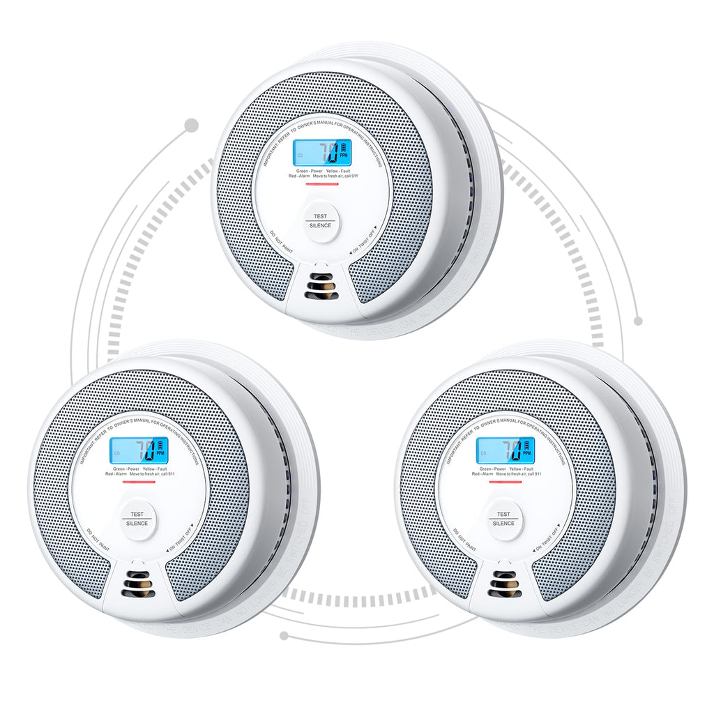 X-Sense Interconnected Smoke and CO Detector, SC07-W, 3-Pack
