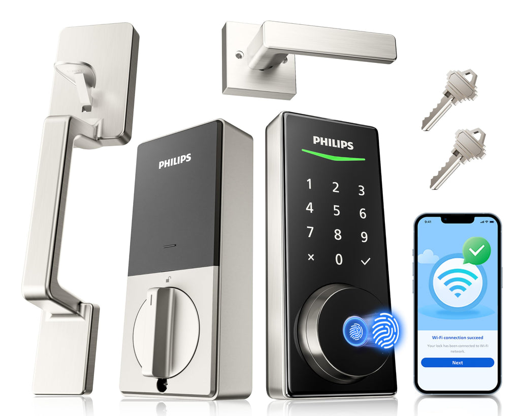 Philips WiFi Smart Lock with Handle Set, APP Remote Control, Voice Control