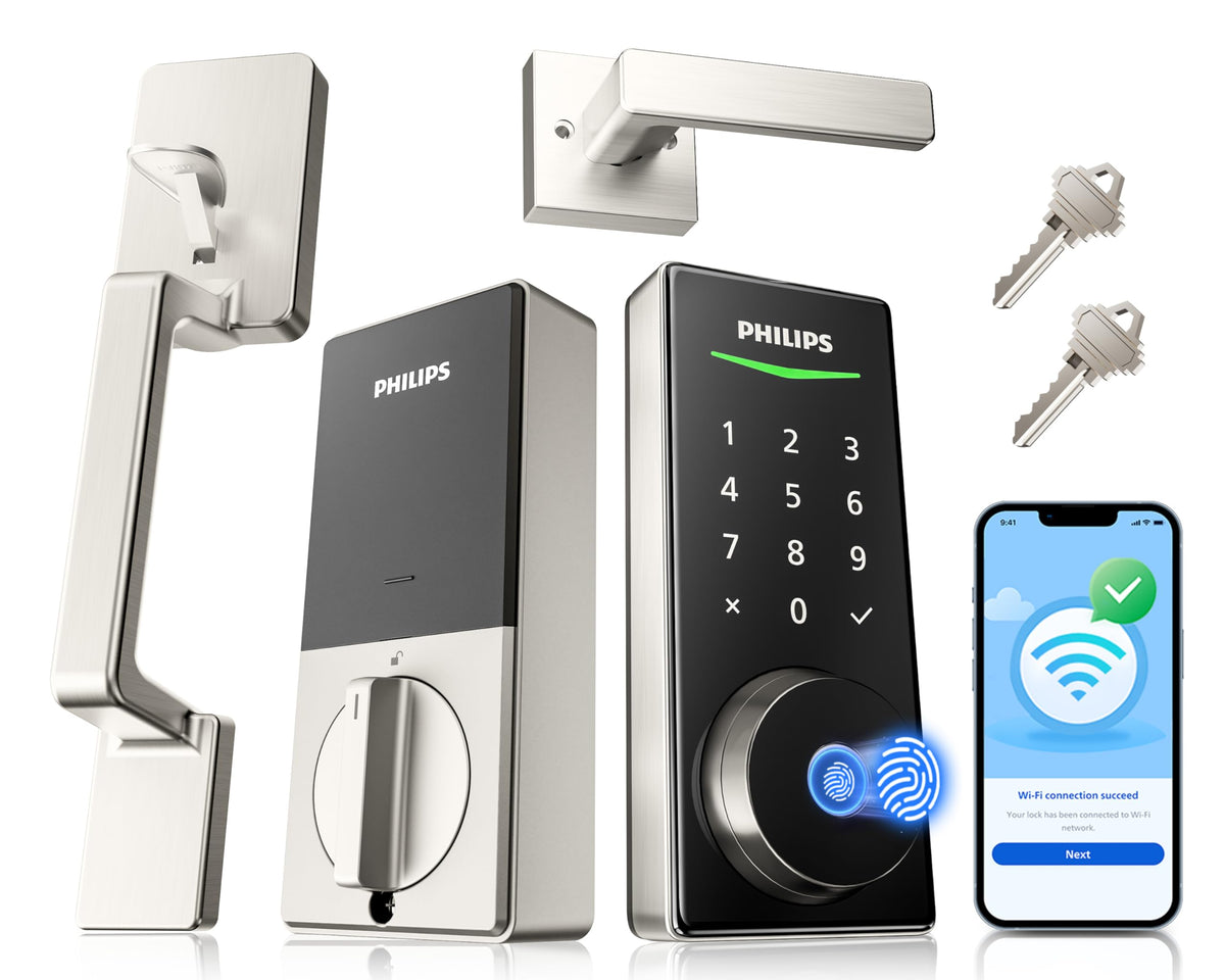 Philips WiFi Smart Lock with Handle Set, APP Remote Control, Voice Control