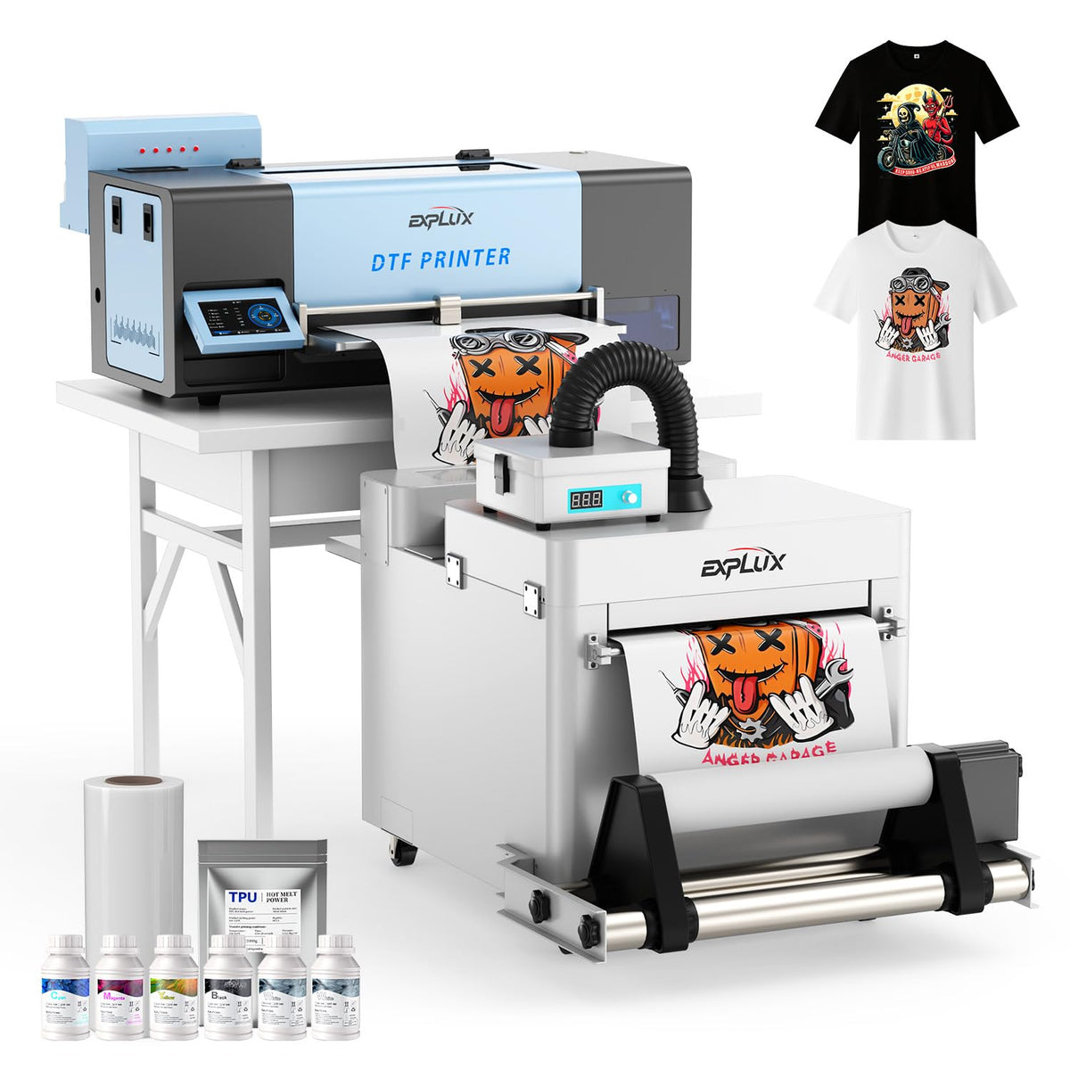 EXPLUX A3 DTF Printer XP600 Printhead S13 Bundle with Shaker Dryer