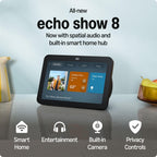 Echo Show 8 with Amazon Basics Smart Color Bulb