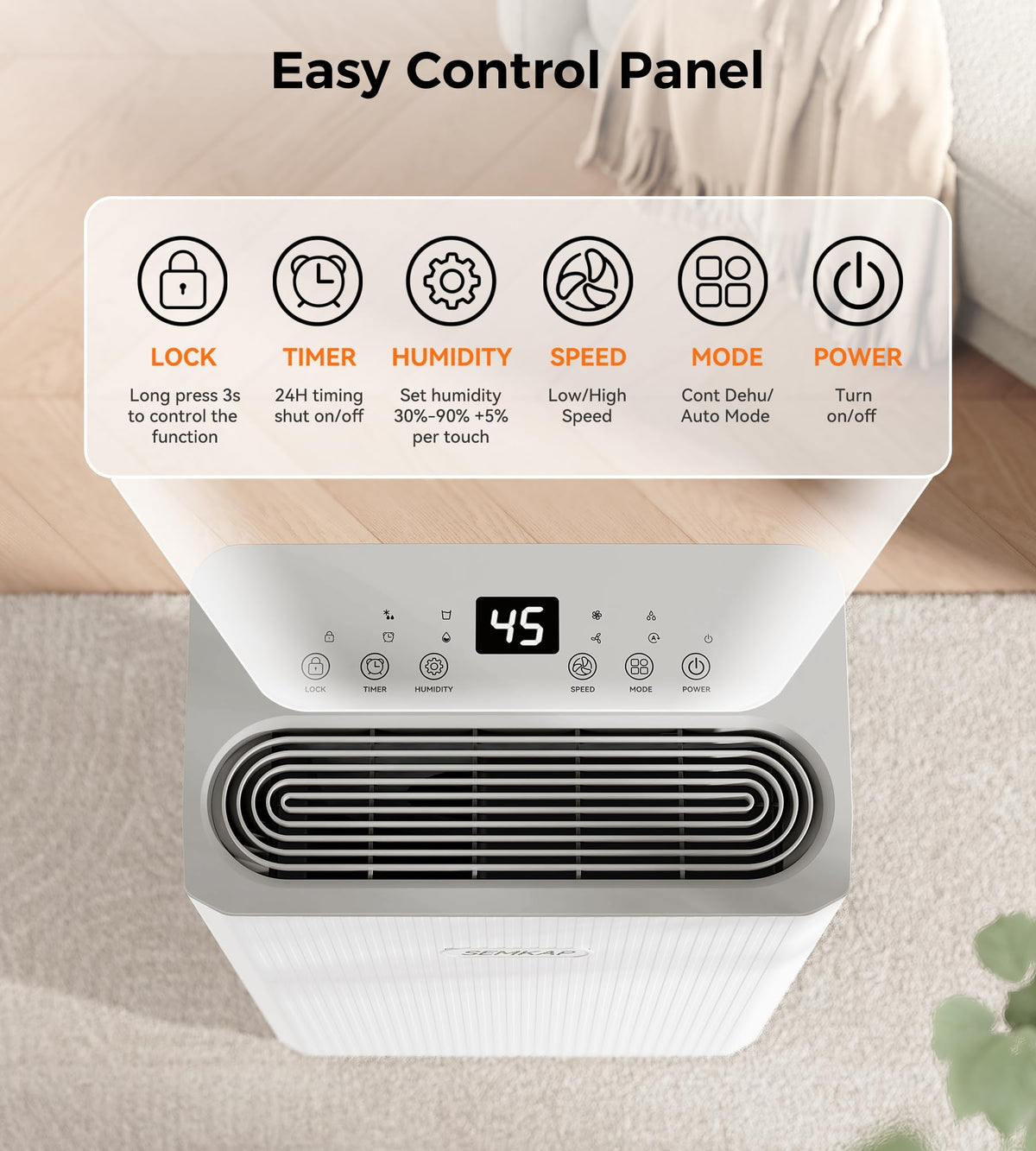 2500 Sq.Ft Max 32 Pints Dehumidifier for Basement with Drain Hose