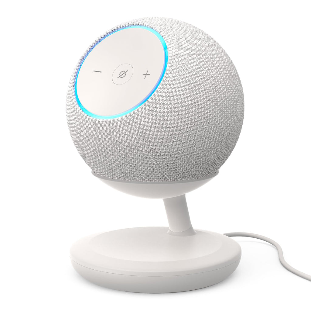 Echo Dot Max Bundle: Includes Amazon Echo Dot Max (newest model) | Glacier White and Stand with USB-C charging ports | Glacier White